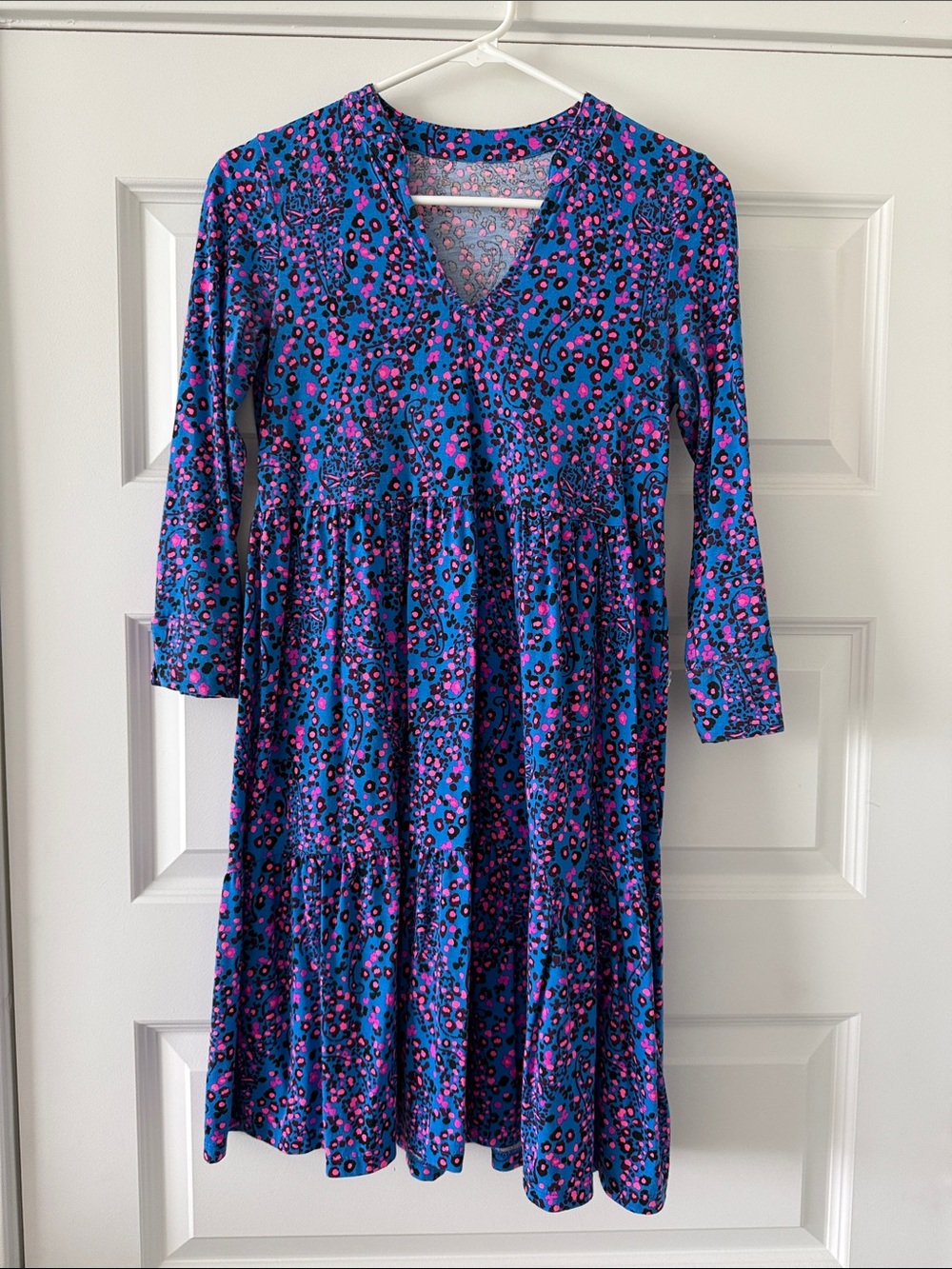Lilly Pulitzer Alaina 3/4 Sleeve Tiered V-Neck Dress - growl & prowl